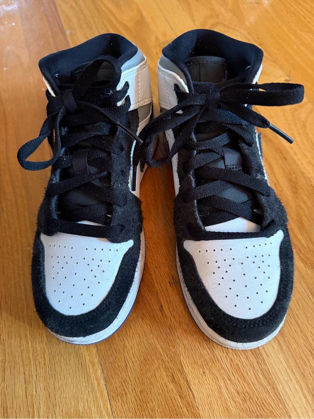Jordan Kids Black and White High-Top Sneakers